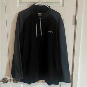 Callaway Black and Charcoal Half-Zip Golf Pullover